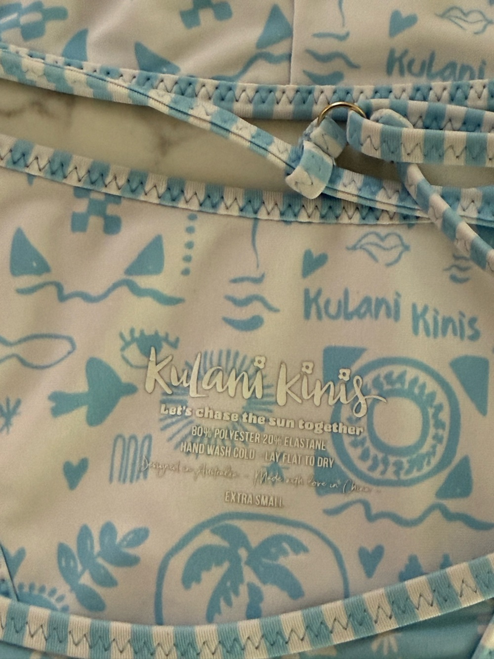 Kulani Kinis Bralette Top & Tanning Thong Bikini SET - Cloud Kisses - Size XS - Picture 5 of 11